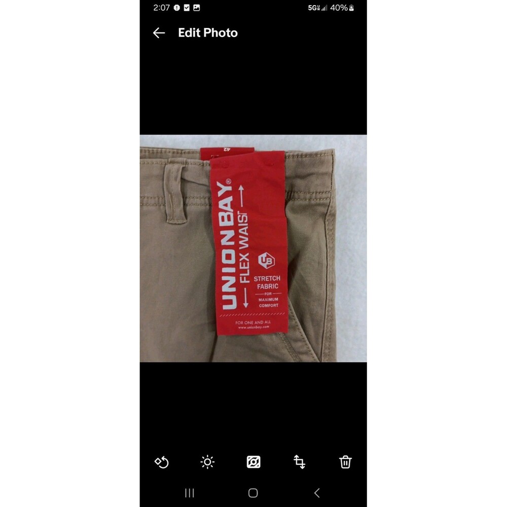 Union Bay Flex Waist Cargo Shorts Men's Size 42 Tan * - Picture 11 of 11